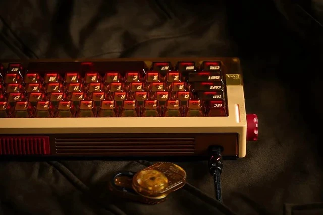 Alt view image 3 of 5 - Retro 63 RT HE Magnetic Wired Gaming Keyboard with Mechanical Feel, Metal and PEI with 8K Low Latency and Mode Switching RGB - Hazy Amber