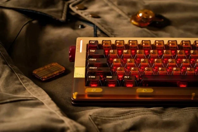 Alt view image 4 of 5 - Retro 63 RT HE Magnetic Wired Gaming Keyboard with Mechanical Feel, Metal and PEI with 8K Low Latency and Mode Switching RGB - Hazy Amber