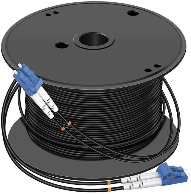 Main image of 400M LC to LC Outdoor Armored Fiber Optic Cable Duplex 9/125 SM Jumper Optical Patch Cord Singlemode 400Meters 1312ft LC-LC