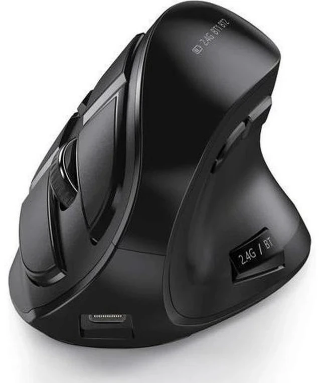 Main image of Ergonomic Mouse Wireless Vertical Mouse - Rechargeable Optical Mice for Multi-Purpose (Bluetooth 5.0 + Bluetooth 3.0 + USB Connection) Compatible Apple Mac and Windows Computers - Black