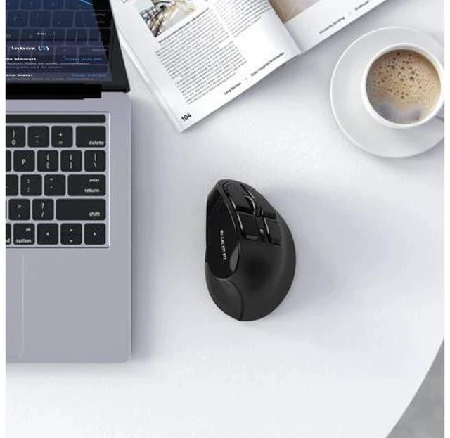 Alt view image 7 of 7 - Ergonomic Mouse Wireless Vertical Mouse - Rechargeable Optical Mice for Multi-Purpose (Bluetooth 5.0 + Bluetooth 3.0 + USB Connection) Compatible Apple Mac and Windows Computers - Black