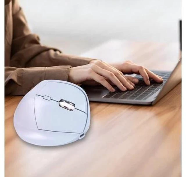 Alt view image 3 of 5 - Bluetooth Mouse,Ergonomic Vertical Mouse Wireless Rechargeable Mice Dual Mode (Bluetooth & USB), Vertical Optical Mice with USB Receiver, 6 Buttons 1600 DPI for Laptop,Computer, Mac, Windows(blue)