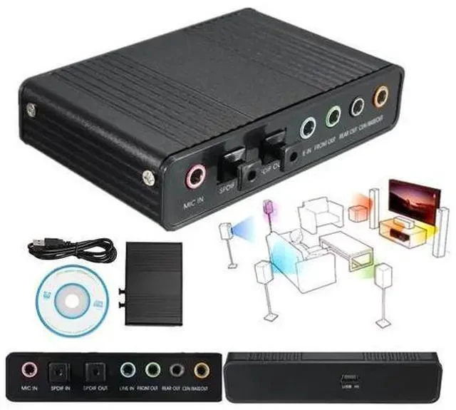 Alt view image 2 of 5 - New USB Sound Card Channel 7.1 Audio Sound Card External Optical Adapter Optical Controller for PC Laptop Audio Adapter