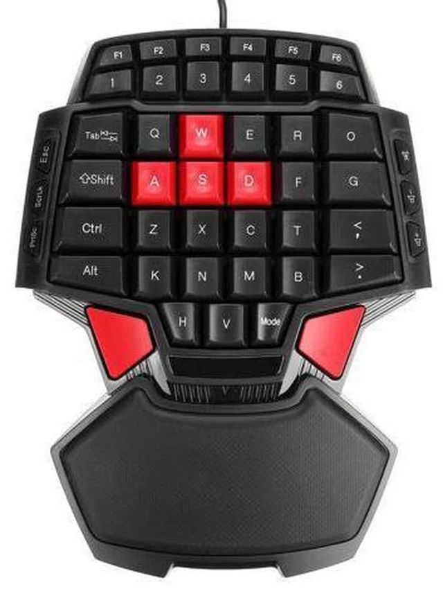 Alt view image 2 of 7 - Single Hand Gaming Keyboard USB Wired Keypad 3200 dpi Mouse for PS4 PC Game One-handed Ergonomic Keyboard for Xbox PC Laptop