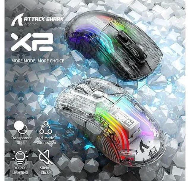 Alt view image 2 of 7 - Wireless Gaming Mouse, Tri-Mode Wireless Mouse-2.4Ghz/Bluetooth 5.0/USB C Wired, 5 Adjustable DPI, Ergonomic PC Gaming Mice with Transparent Shell-PAW Sensor-RGB Backlit-Silent Click for Win/MAC