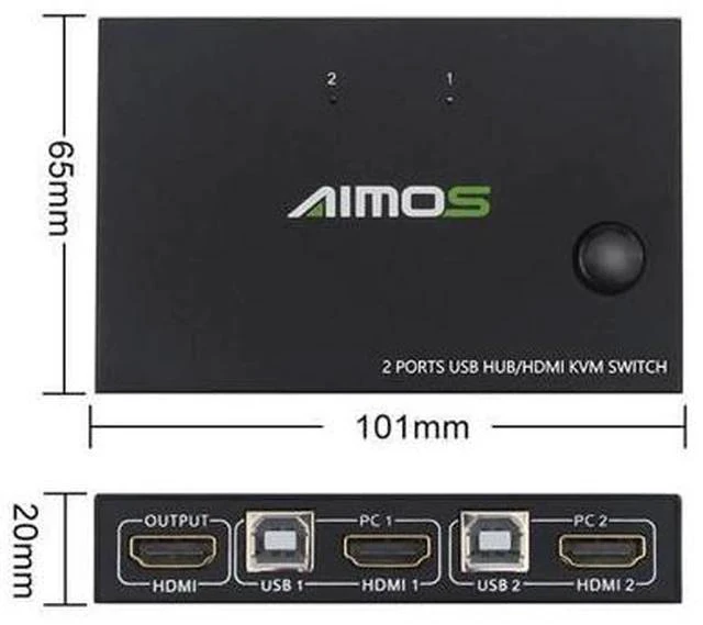 Alt view image 3 of 7 - KVM Switch Sharing Keyboard Mouse Printer 4K KVM Switch Box Video Display Switcher Splitter