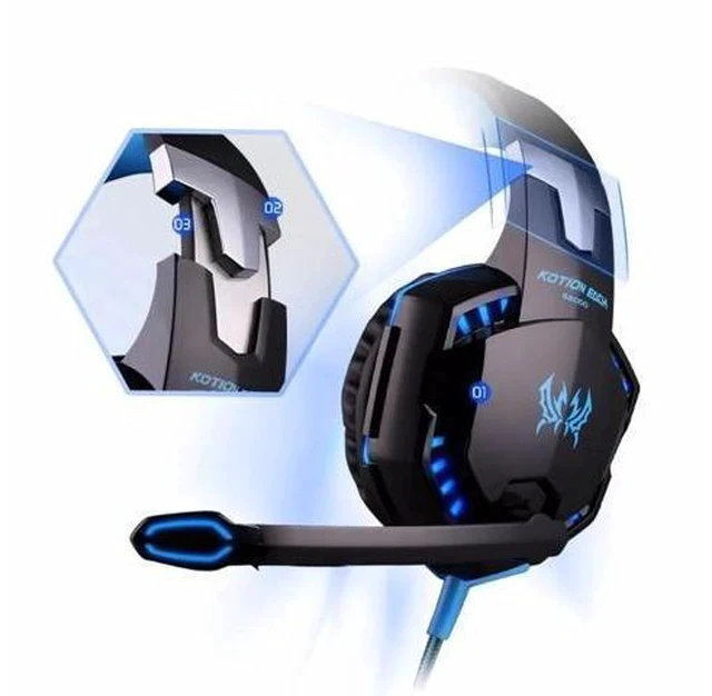 Alt view image 7 of 7 - Gaming Headphone Stereo Over-Ear Game Headset Headband Earphone with Mic LED Light for PC Gamer+6 Button Pro Gaming Mouse