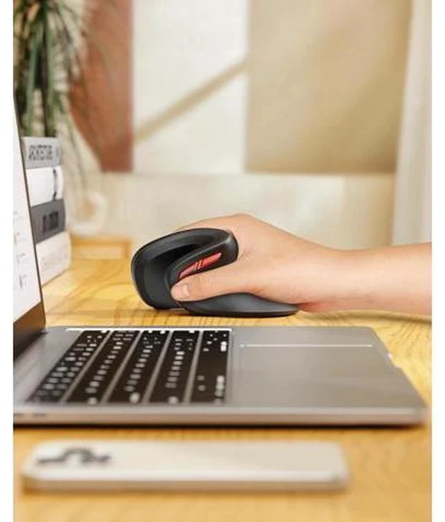Alt view image 7 of 7 - Ergonomic Vertical Mouse with Jiggler - Bluetooth + 2.4G USB Multi Device Wireless Ergo Mice Jiggler Mouse Mover for Laptop/PC/Notebook Computer Mice for Windows Mac OS (Black)
