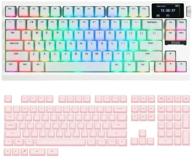 Main image of G84 PRO Wireless Gaming Keyboard with Screen&Knob+AegisSil Keycap Set, Silicone Material
