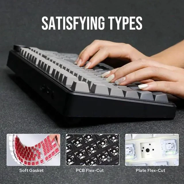 Alt view image 3 of 7 - X Aula F99 PRO Wireless Gaming Keyboard Nimbus Switch+35 Pieces Wisteria V2 Linear 38gf Keyboard Switches Set