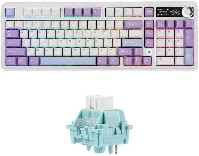 Main image of AJAZZ AK980 96% Gaming Keyboard with LEOBOG Ice Vein 100 Pcs 42gf Linear Keyboard Switches