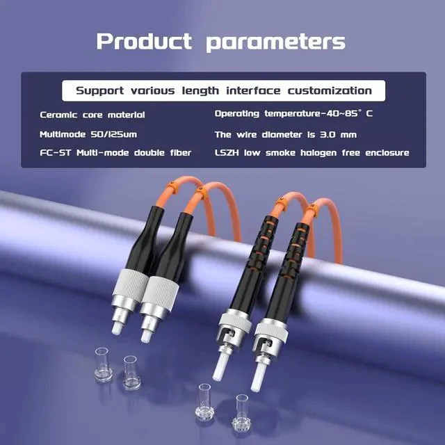 Alt view image 5 of 5 - 50Meters 165ft FC/UPC-ST/UPC Multi-Mode Fiber Optic Cable FC to ST OM1 Jumper Optical Patch Cord Duplex 62.5/125um Orange FC-ST