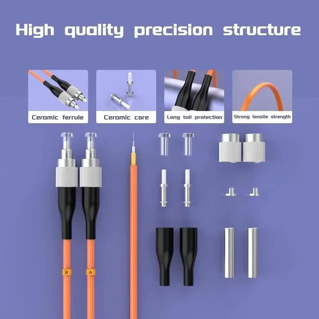 Alt view image 3 of 5 - 50Meters 165ft FC/UPC-ST/UPC Multi-Mode Fiber Optic Cable FC to ST OM1 Jumper Optical Patch Cord Duplex 62.5/125um Orange FC-ST