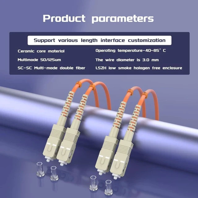 Alt view image 5 of 7 - 100Meters 328ft SC/UPC-SC/UPC Multi-Mode Fiber Optic Cable SC to SC OM1 Jumper Optical Patch Cord Duplex 62.5/125um Orange SC-SC