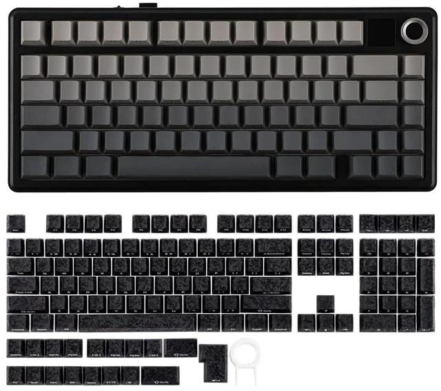 Main image of X Aula F75 MAX Wireless Mechanical Keyboard with TFT Screen and Knob+Frost Jelly Keycaps Set - 126 Keys Forged Carbon Fiber Keycaps
