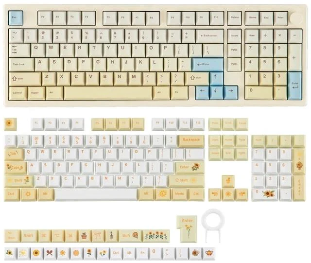 Main image of Galaxy100 Lite QMK/VIA Gaming Keyboard with 8000mAh Battery and Numpad+Sunflower PBT Keycaps