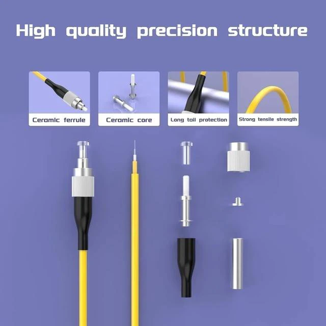 Alt view image 3 of 5 - 20Meters 65ft LC/UPC-FC/UPC Single-Mode Fiber Optic Cable LC to FC OS2 Jumper Optical Patch Cord Simplex 9/125um Yellow