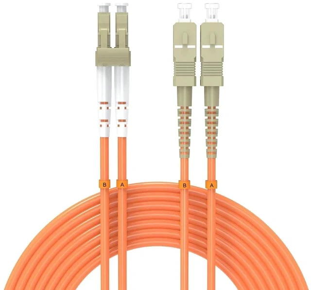 Alt view image 6 of 7 - 10Meters 32ft LC/UPC-SC/UPC Multi-Mode Fiber Optic Cable LC to SC OM1 Jumper Optical Patch Cord Duplex 62.5/125um Orange