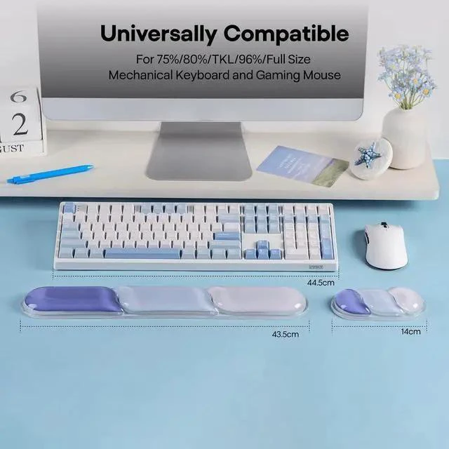 Alt view image 7 of 7 - TH99 Tri-Mode Wireless Mechanical Keyboard with 8000mAh Battery+CloudGel Wrist Rest for Keyboard and Mouse