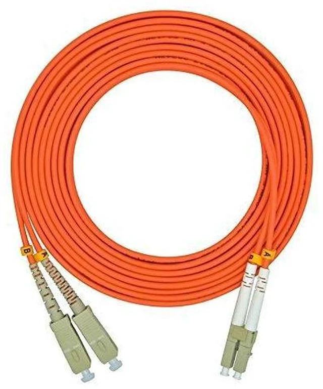 Alt view image 2 of 2 - 100 Meters 328ft LC to SC Duplex 62.5/125 OM1 Multimode Fiber Optic Cable Jumper Optical Patch Cord LC-SC