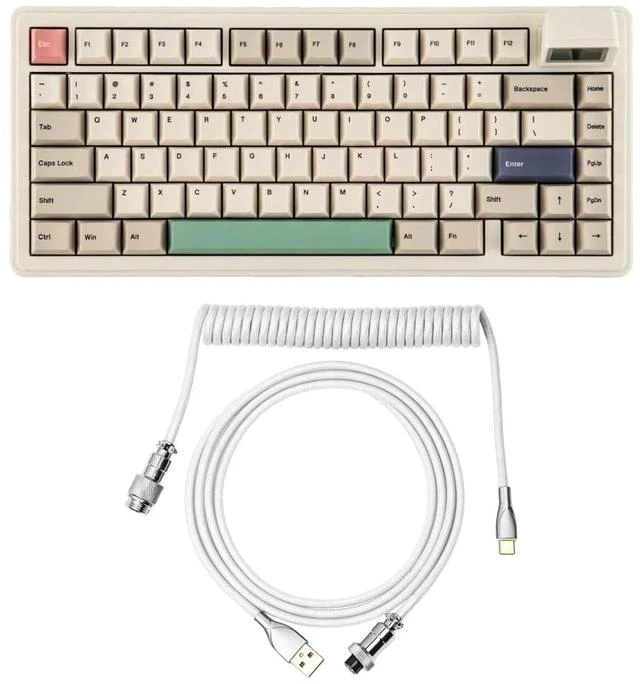 Main image of RT82 Wireless Mechanical Keyboard with Screen+Mix 1.8m Coiled Keyboard Cable