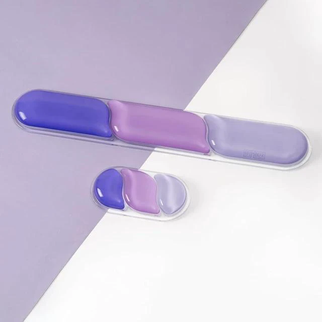 Main image of CloudGel Wrist Rest for Keyboard and Mouse, 2 Pieces | Silicone Wrist Support, Anti-Slip Rubber Bottom, Ergonomic Design, Suitable for Office/Computer/Laptop/Gaming (Purple)