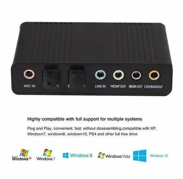Alt view image 2 of 4 - USB Sound Card 6 Channel 5.1 SPDIF Optical Digital Sound Card Stereo Audio Adapter For PC Computer Laptop