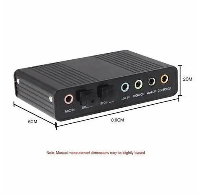 Alt view image 4 of 4 - USB Sound Card 6 Channel 5.1 SPDIF Optical Digital Sound Card Stereo Audio Adapter For PC Computer Laptop