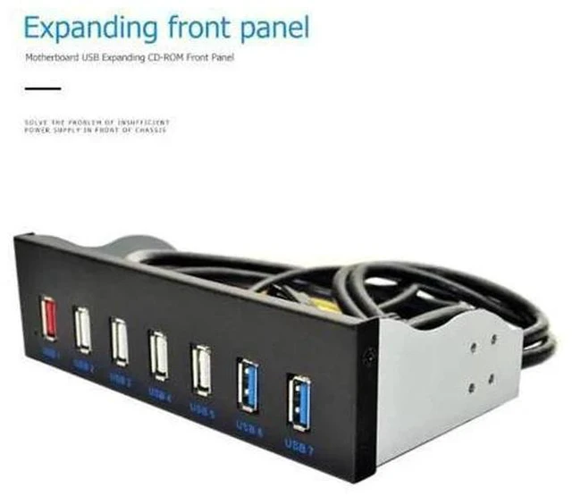 Alt view image 2 of 4 - 3.0 Front Panel 5.25 inch 19 Pin To 2 3.0+4 2.0+BC1.2 Optical Drive Fast Quick Changer Connector for PC Desktop