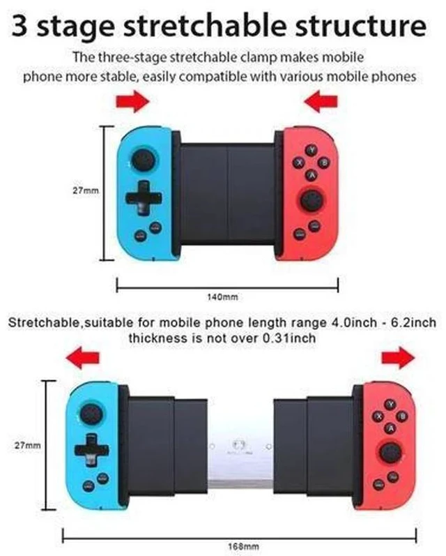 Alt view image 4 of 5 - Arrival Wireless Telescopic Bluetooth Game Controller Wireless Gamepad Joystick For Android IOS Phone With USB Cable