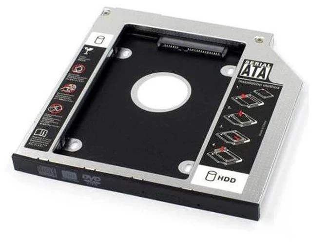 Alt view image 5 of 5 - Optical Drive Bracket External Hard Drive Bracket 12.7/9.5mm Universal SATA 3.0 SSD HDD Hard Drive Enclosure