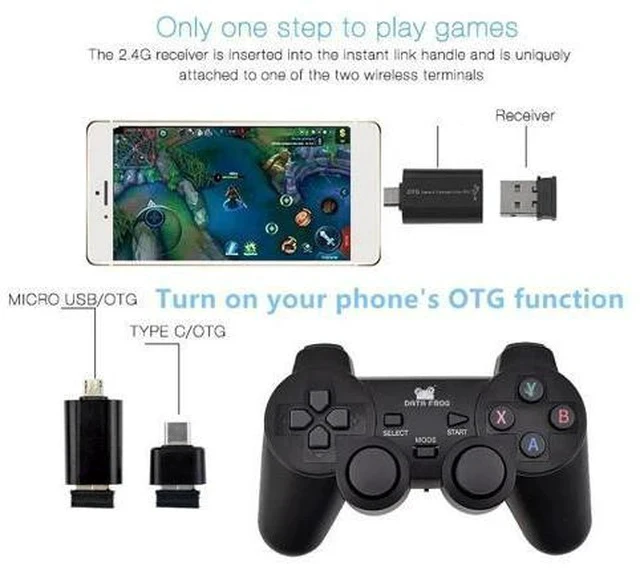 Alt view image 2 of 7 - 2 Players 2.4G Wireless Game Gamepad Controller For Android Smart Phone Joystick For Android TV Box For PC Joysticks
