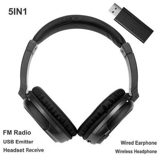 Alt view image 4 of 5 - Wireless TV Headset Headphones Home Theater headset for Computer PC MP3 Music Headphone Support FM Function