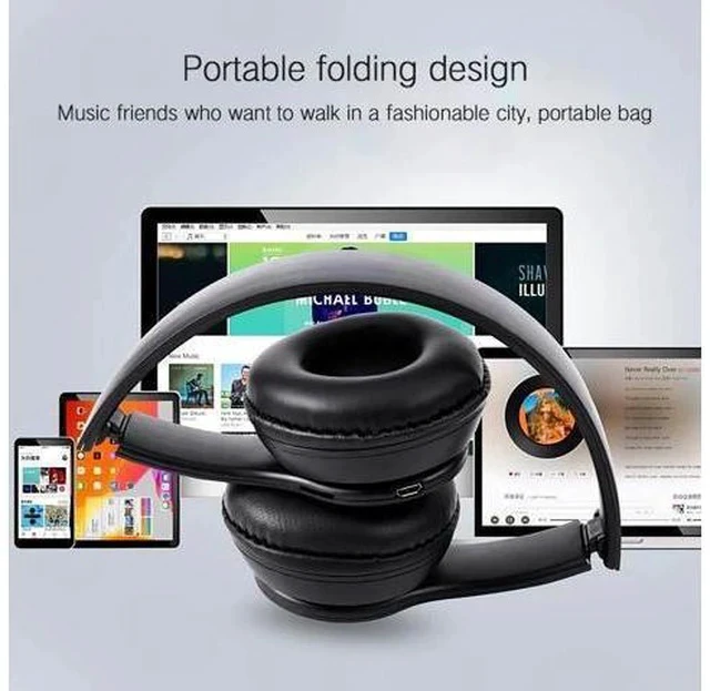 Alt view image 2 of 5 - Blutooth Wireless Headphone Audio Stereo Cordless Headset Auriculares Bluetooth Earphone For Computer Head Phone PC With Mic