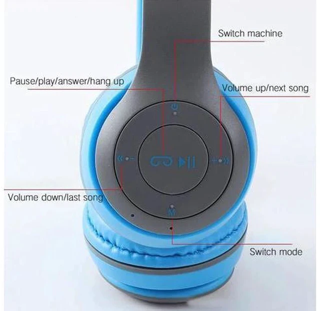 Alt view image 4 of 5 - Blutooth Wireless Headphone Audio Stereo Cordless Headset Auriculares Bluetooth Earphone For Computer Head Phone PC With Mic