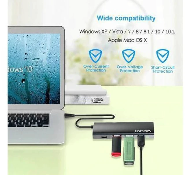 Alt view image 3 of 7 - USB C HUB 4-Port Aluminum USB 3.0 hub USB 3.1 Gen1 5Gbps SuperSpeed USB Type C HUB 3.0 for Computer Laptop USB Splitter