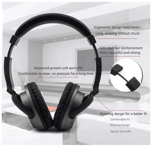 Alt view image 4 of 7 - Wireless Headset For TV PC Computer MP3 TV Rechargeable Over-Ear Headset Support FM Function With USB Transmitter