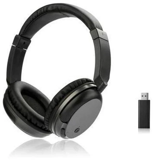 Alt view image 6 of 7 - Wireless Headset For TV PC Computer MP3 TV Rechargeable Over-Ear Headset Support FM Function With USB Transmitter