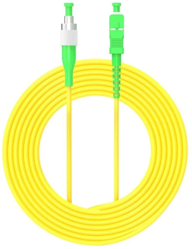 Alt view image 2 of 2 - 15Meters 50ft SC/APC to FC/APC Fiber Optic Cable Jumper Optical Patch Cord Simplex Single-Mode 9/125 SC-FC