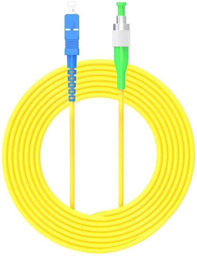 Alt view image 2 of 2 - 20meter 65ft SC/PC to FC/APC Fiber Optic Cable Jumper Optical Patch Cord Simplex Single-Mode 9/125 SC-FC