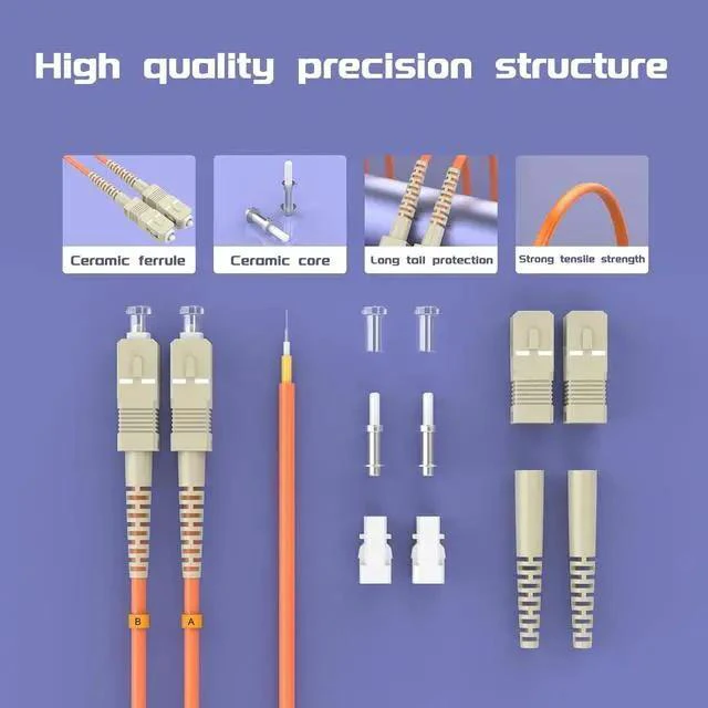 Alt view image 3 of 7 - 10Meters 32ft SC/UPC-ST/UPC Multi-Mode Fiber Optic Cable SC to ST OM1 Jumper Optical Patch Cord Duplex 62.5/125um Orange