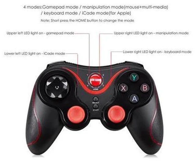 Alt view image 3 of 3 - Bluetooth Gamepad for Android Wireless Joystick Gaming Controller Black for Android Smartphone Android Tv Box
