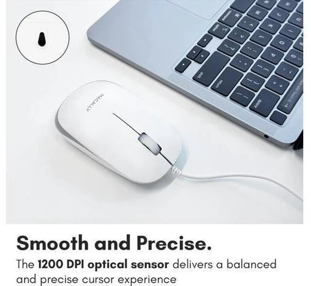 Alt view image 4 of 7 - USB Wired Mouse for Mac and Windows - Plug and Play 3 Button Corded Computer Mouse Wired for MacBook Pro/Air iMac Laptop PC Desktop Notebook Scroll Wheel Layout with Long Wire Cord