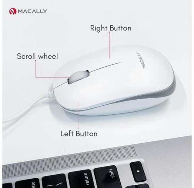 Alt view image 5 of 7 - USB Wired Mouse for Mac and Windows - Plug and Play 3 Button Corded Computer Mouse Wired for MacBook Pro/Air iMac Laptop PC Desktop Notebook Scroll Wheel Layout with Long Wire Cord