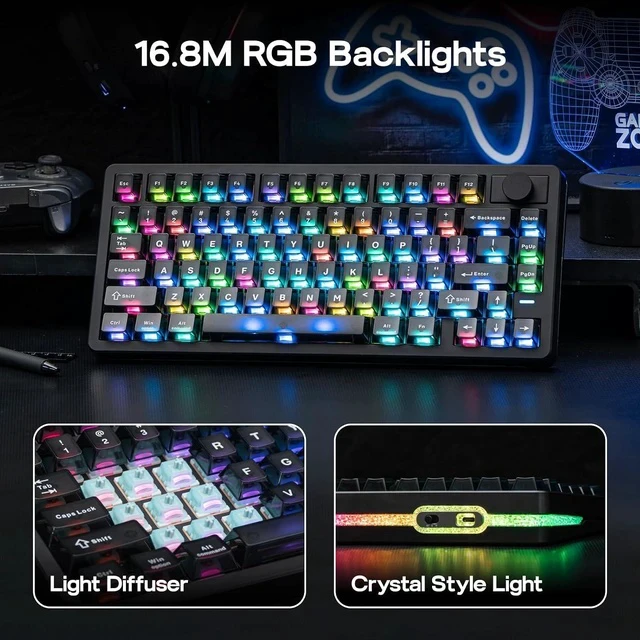 Alt view image 5 of 7 - HE75 V2 Hall Effect Gaming Keyboard+NEX Pro Wireless Gaming Mouse with RGB Charging Dock