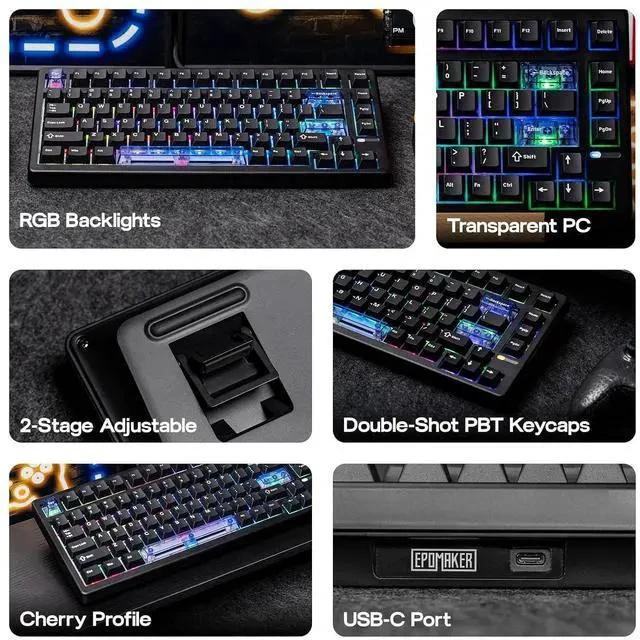Alt view image 3 of 7 - HE80 Hall Effect Gaming Keyboard+Click Lite Wireless Gaming Mouse