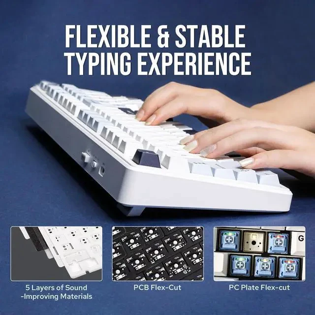 Alt view image 3 of 7 - x Aula F99 Wireless Mechanical Keyboard+ Click Gaming Mouse Wireless 2.4Ghz/Bluetooth/Type-C