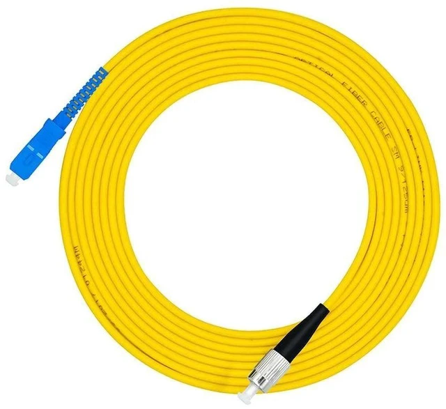 Alt view image 2 of 2 - 50Meters 160ft SC to FC Fiber Optic Cable Jumper Optical Patch Cord Simplex Single-Mode 9/125 SC-FC