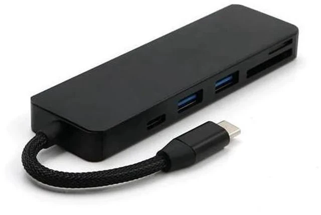 Alt view image 3 of 4 - 5-in-1 USB C Hub Multi-Port Adapter with 1 USB 3.1 Port and 2 USB 3.0 Ports SD TF Card Reader for Type C Devices