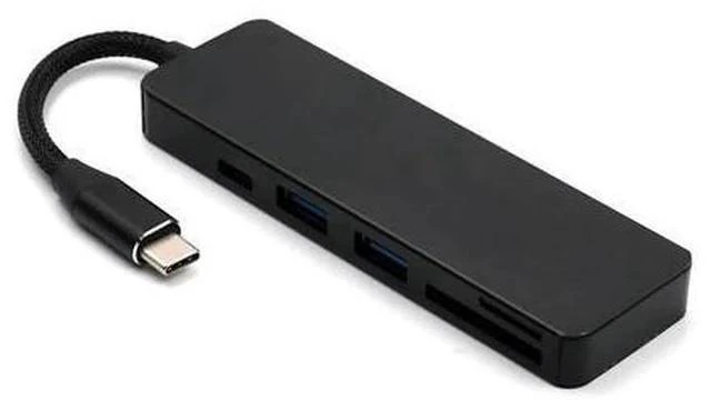 Alt view image 2 of 4 - 5-in-1 USB C Hub Multi-Port Adapter with 1 USB 3.1 Port and 2 USB 3.0 Ports SD TF Card Reader for Type C Devices